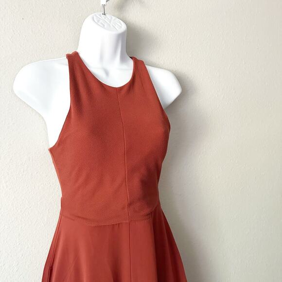 ATHLETA Winona Knit Midi Support Dress Sleeveless Russet Brown Women's Size XS - Picture 5 of 15